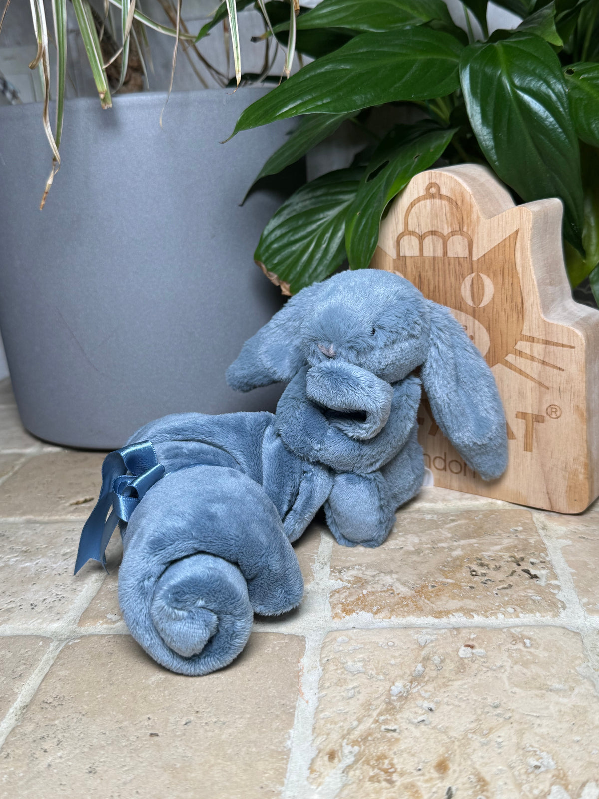 Jellycat Bashful Dusky Blue Bunny Soother