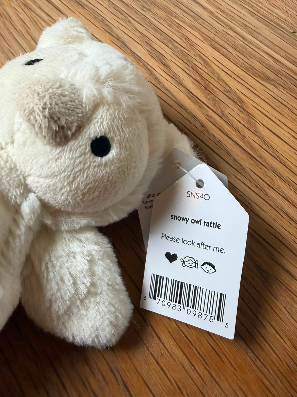 Jellycat Snowy Owl Rattle