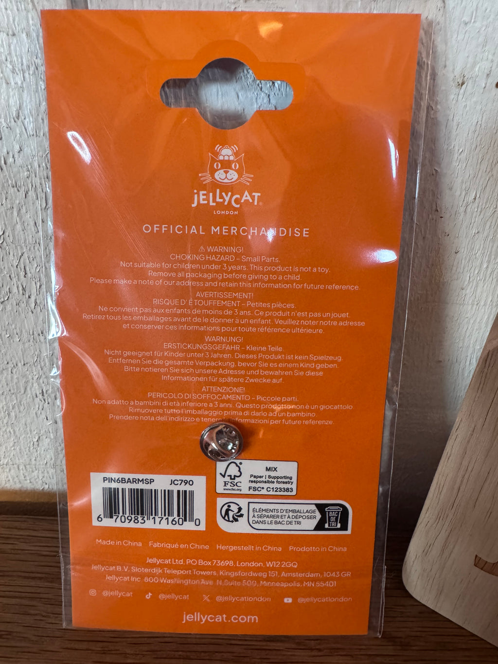 Jellycat Bartholomew Bear “Spider” Pin - EXCLUSIVE PR GIFT | LIMITED NUMBERS PRODUCED
