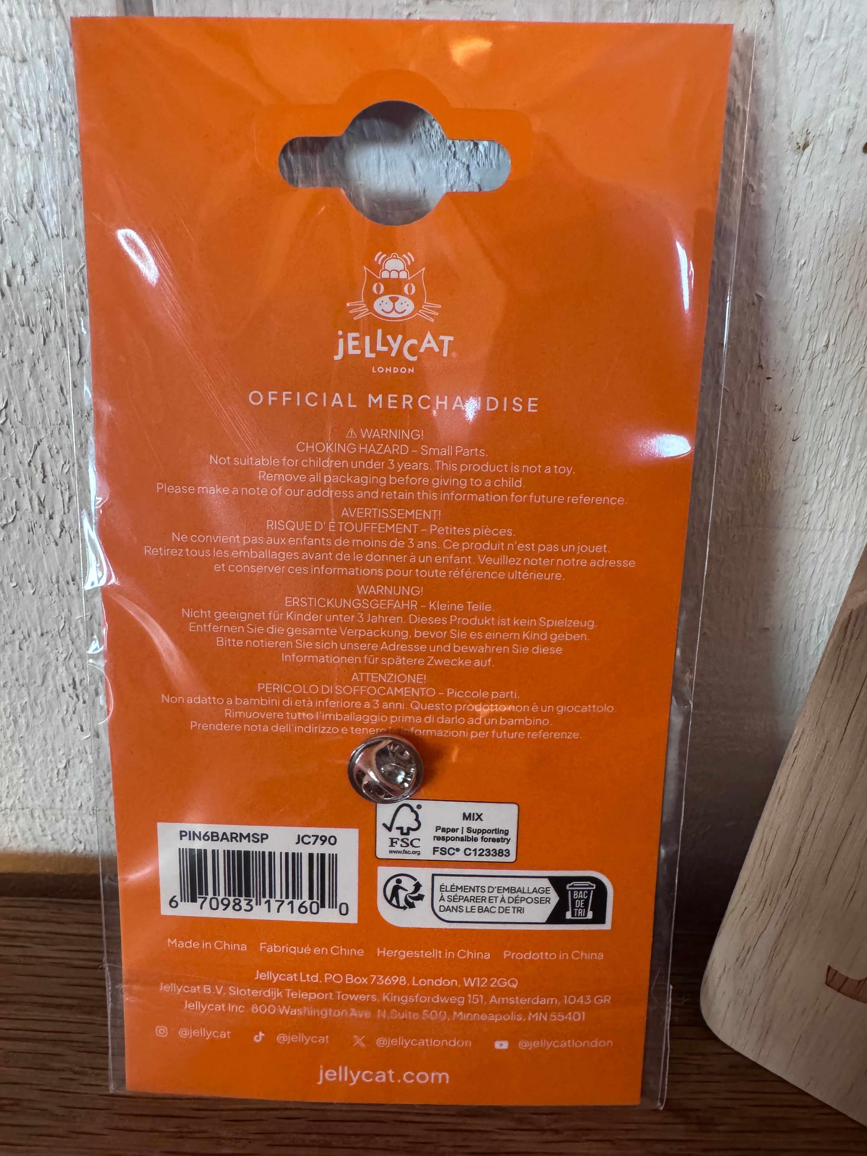 Jellycat Bartholomew Bear “Spider” Pin - EXCLUSIVE PR GIFT | LIMITED NUMBERS PRODUCED
