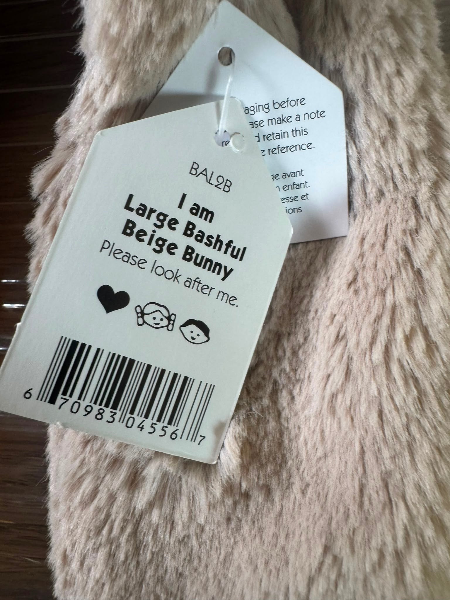 Jellycat Large Beige Bunny - Paws