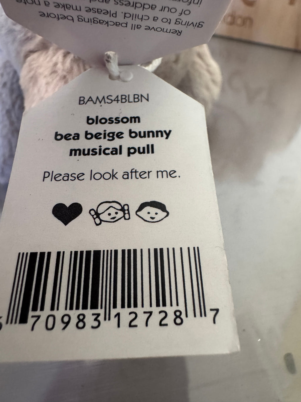 Blossom Bea Beige Bunny Musical Pull