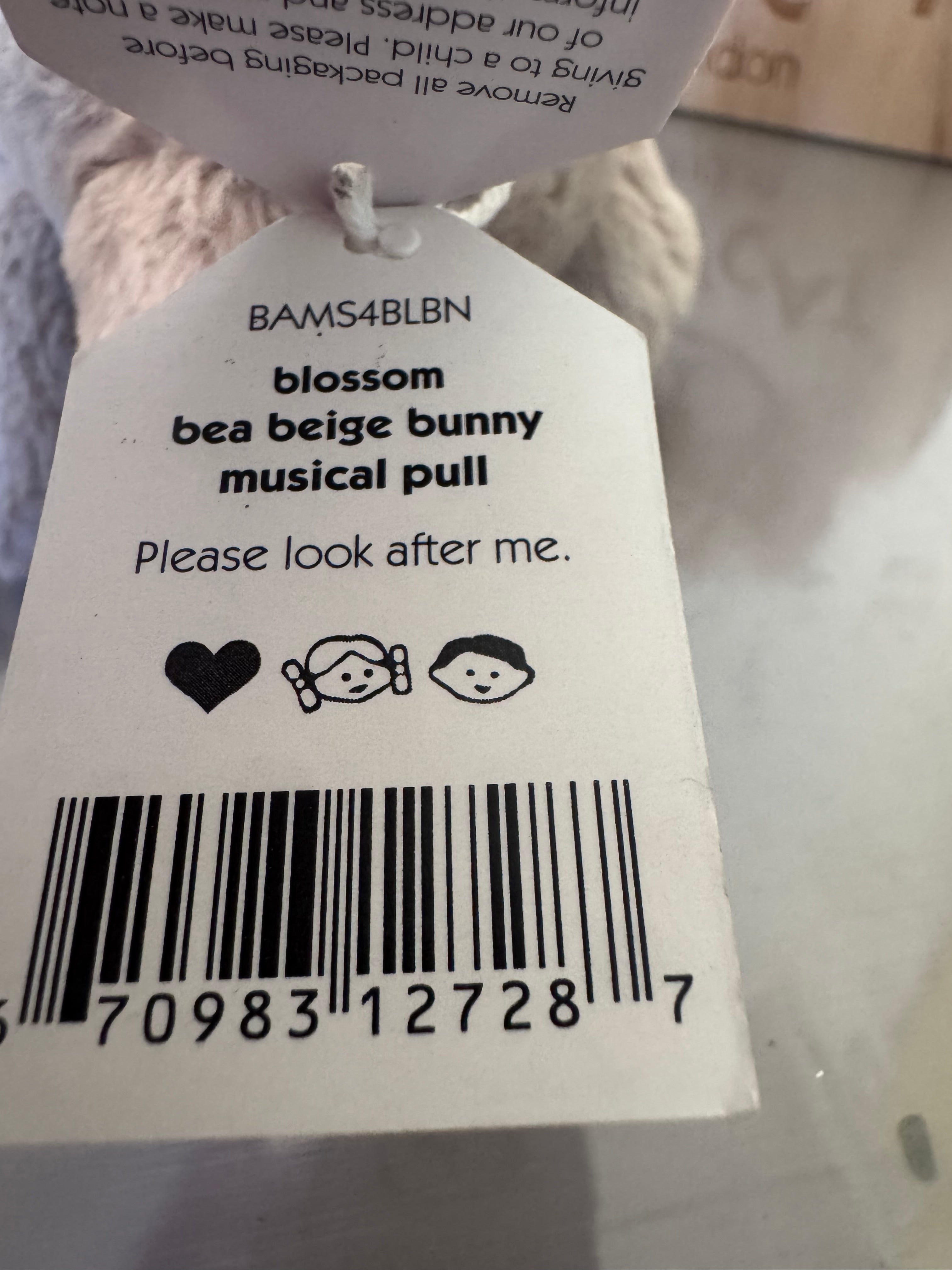 Blossom Bea Beige Bunny Musical Pull