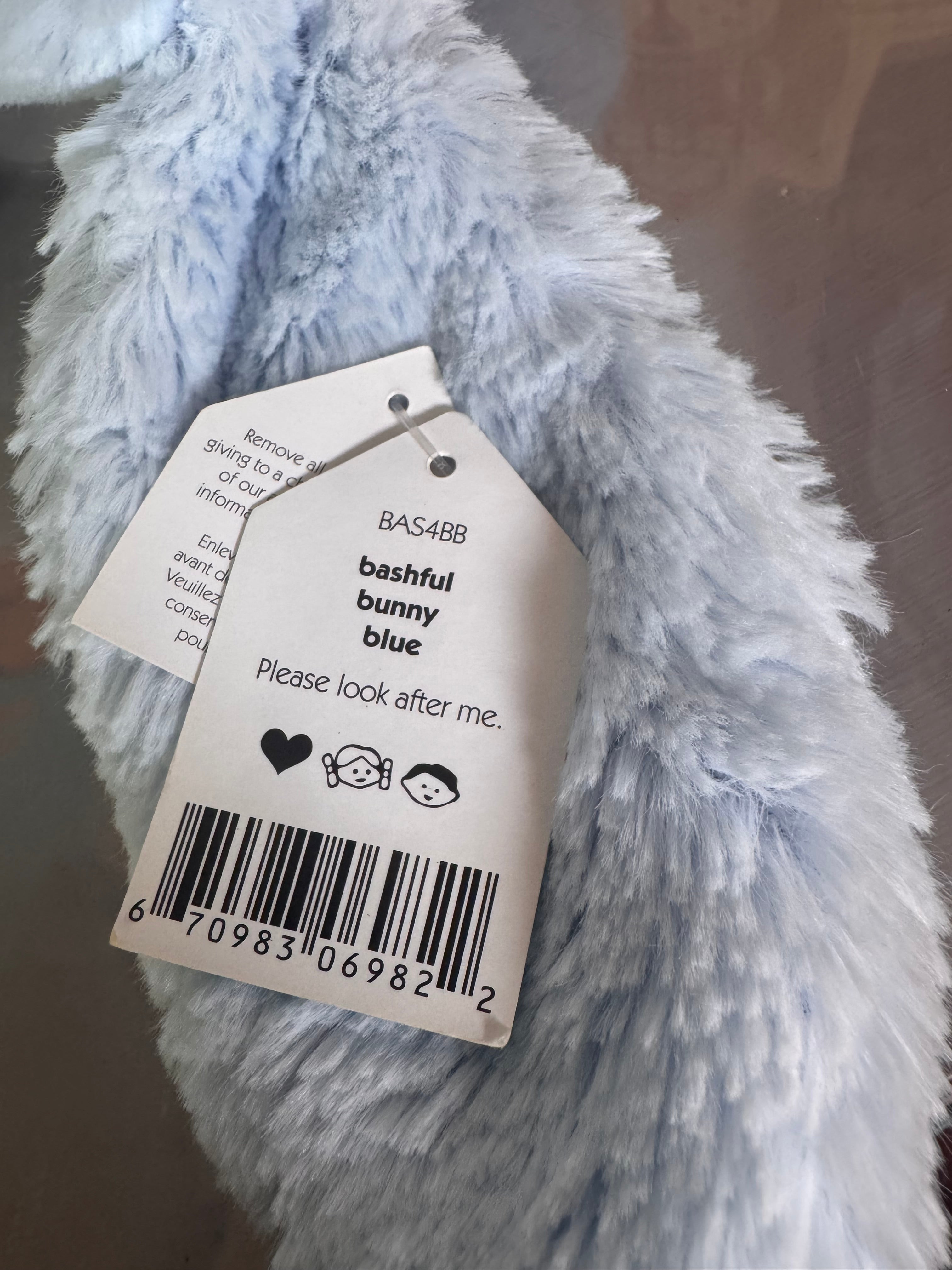 Bashful Blue Bunny OG little Jellycat tags