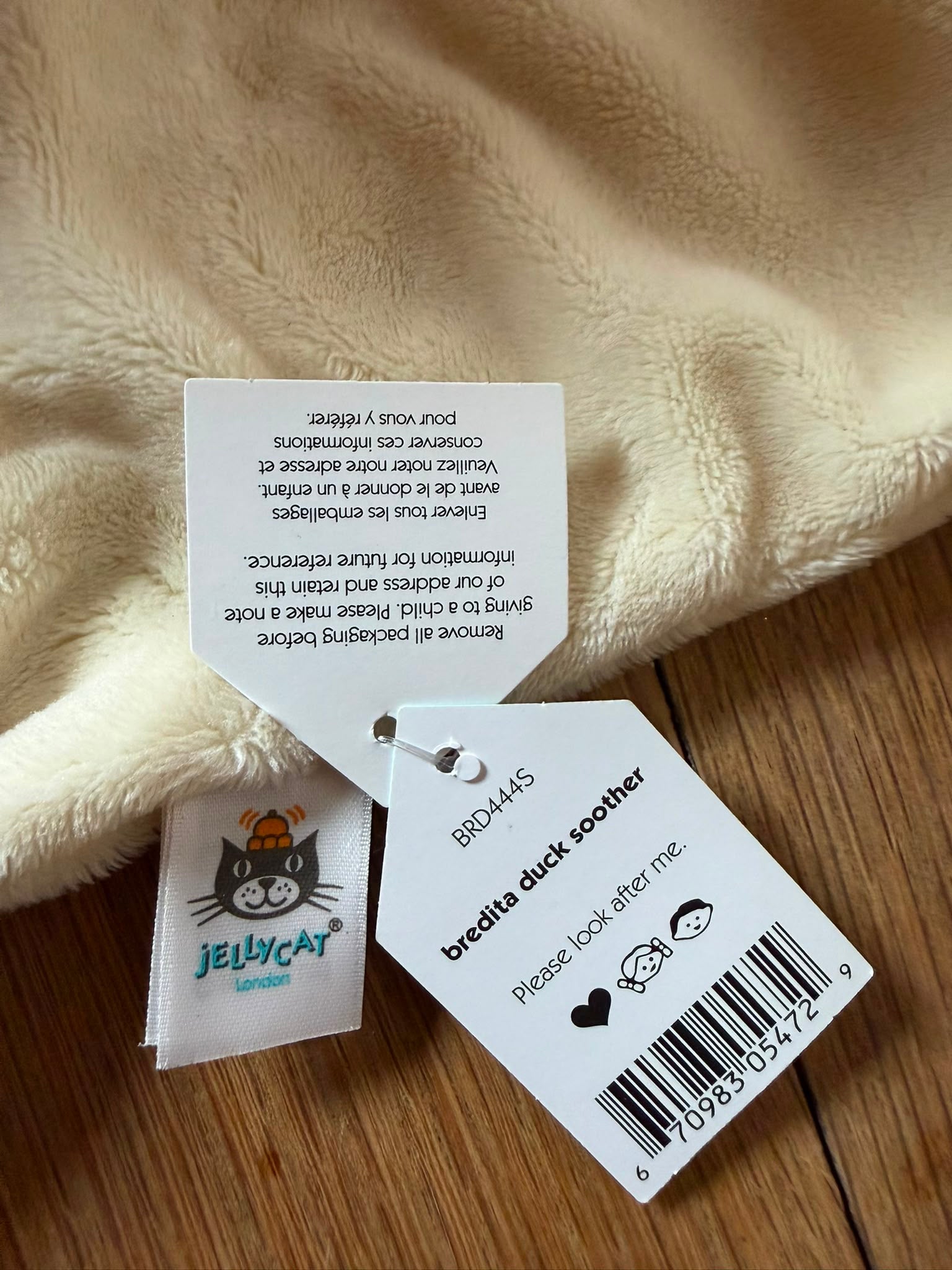 Jellycat Bredita Duck Soother blanket