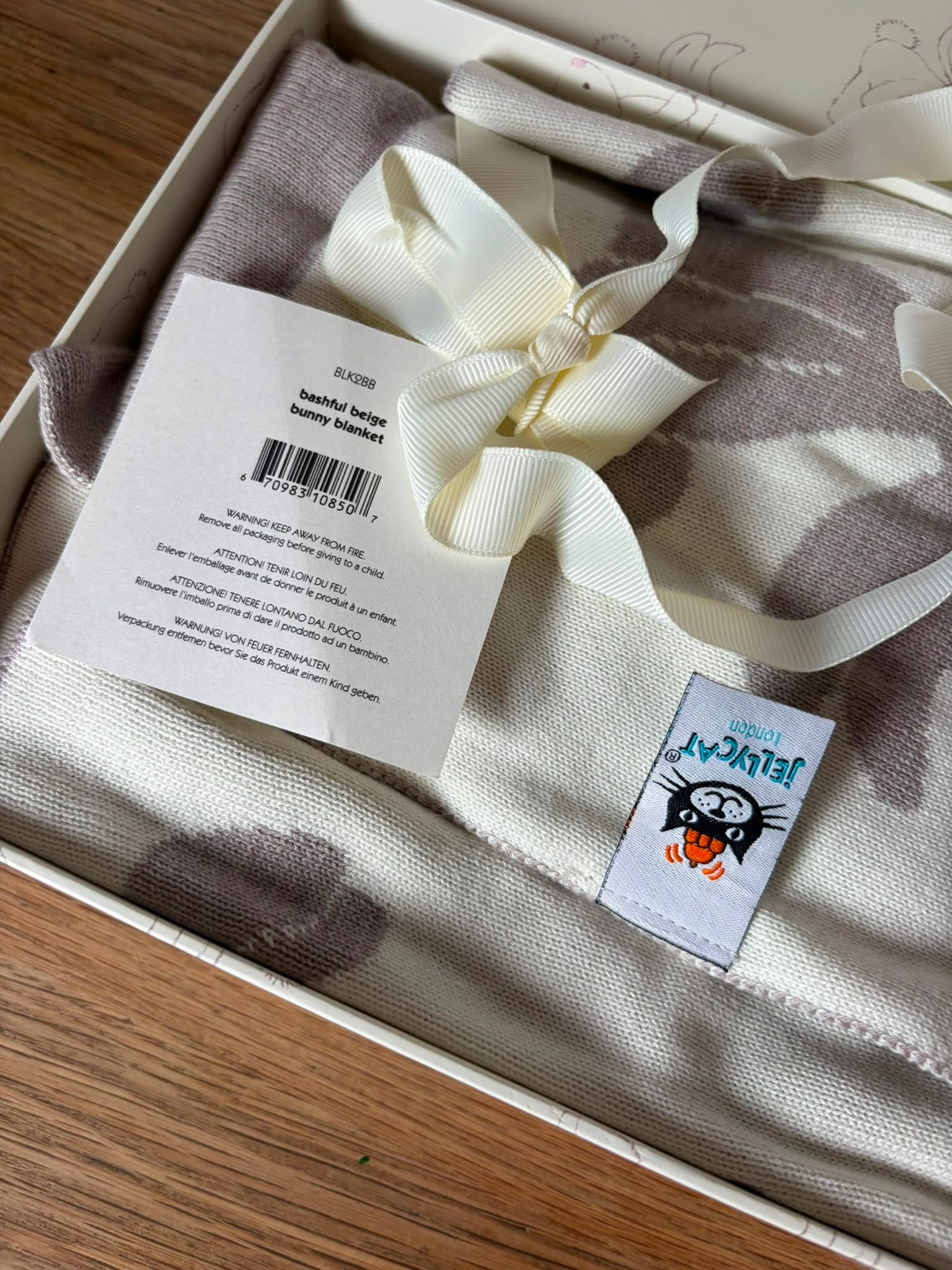 Bashful Beige Bunny Blanket With Gift Box