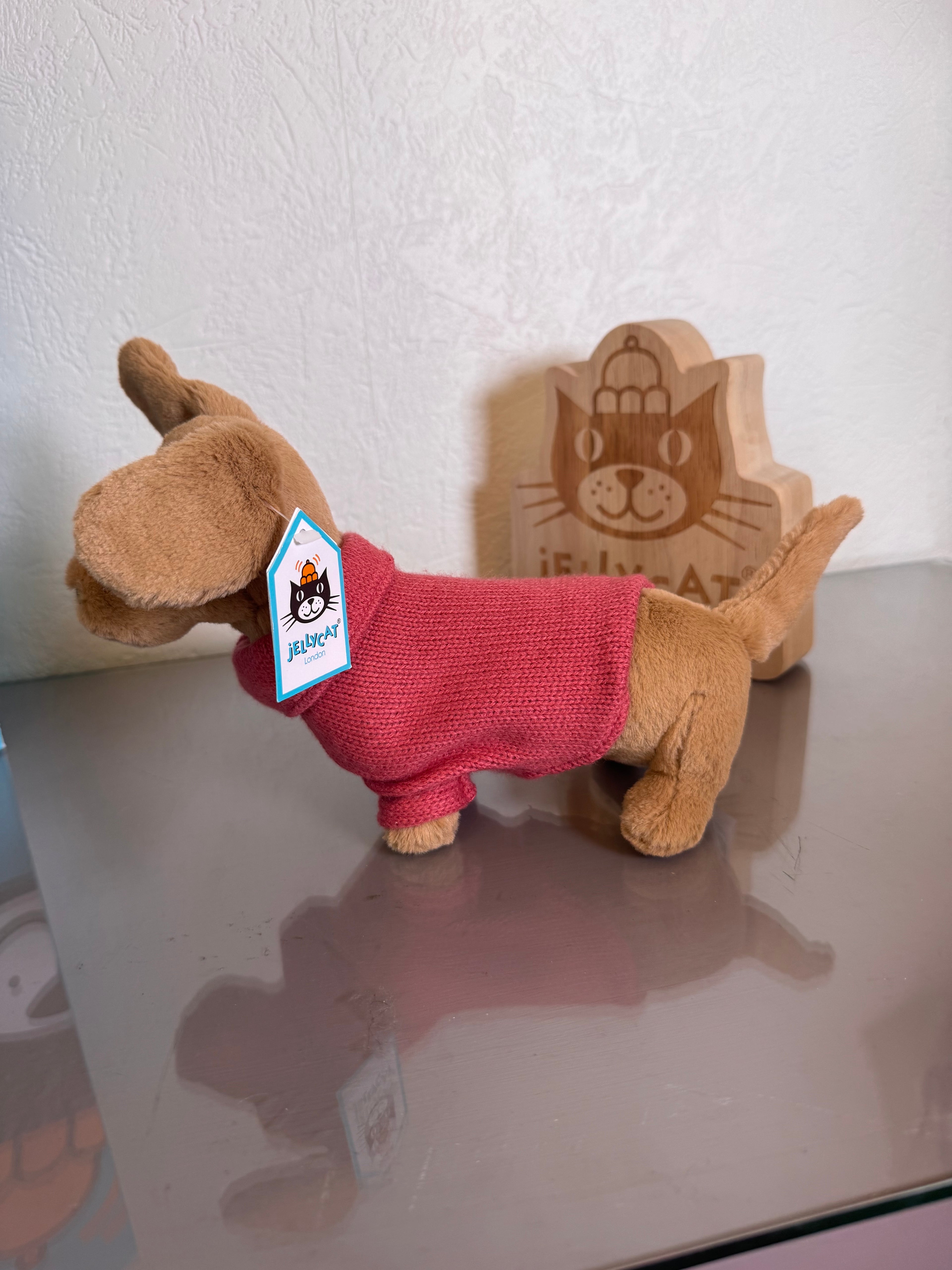 Pink Sweater Sausage Dog