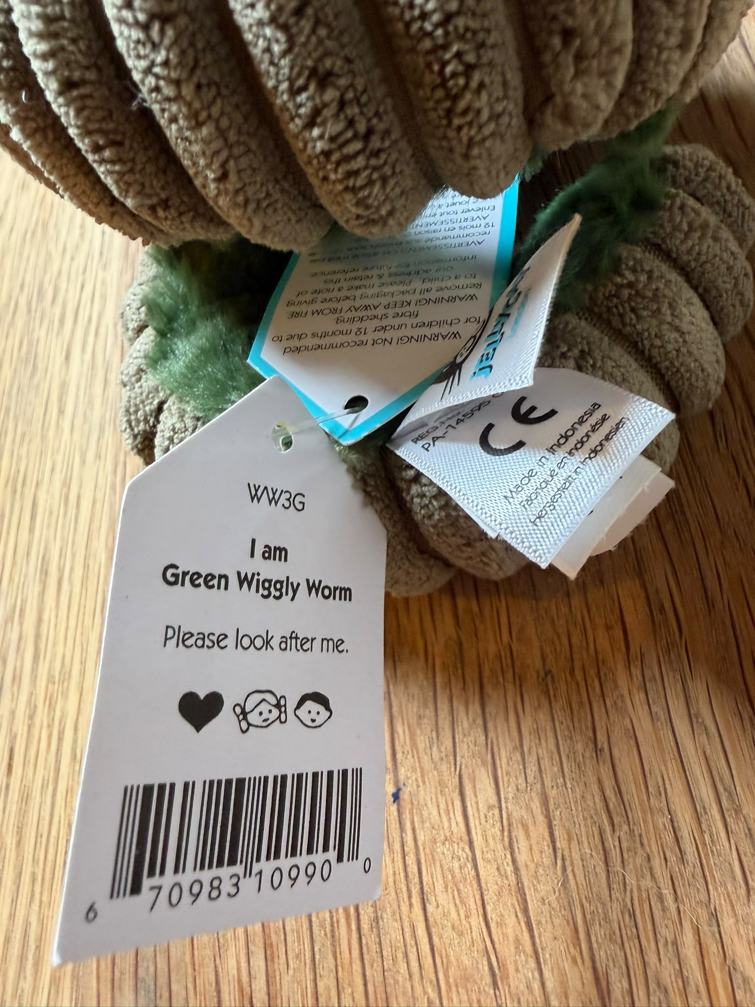 Jellycat Wiggly Worm - Green