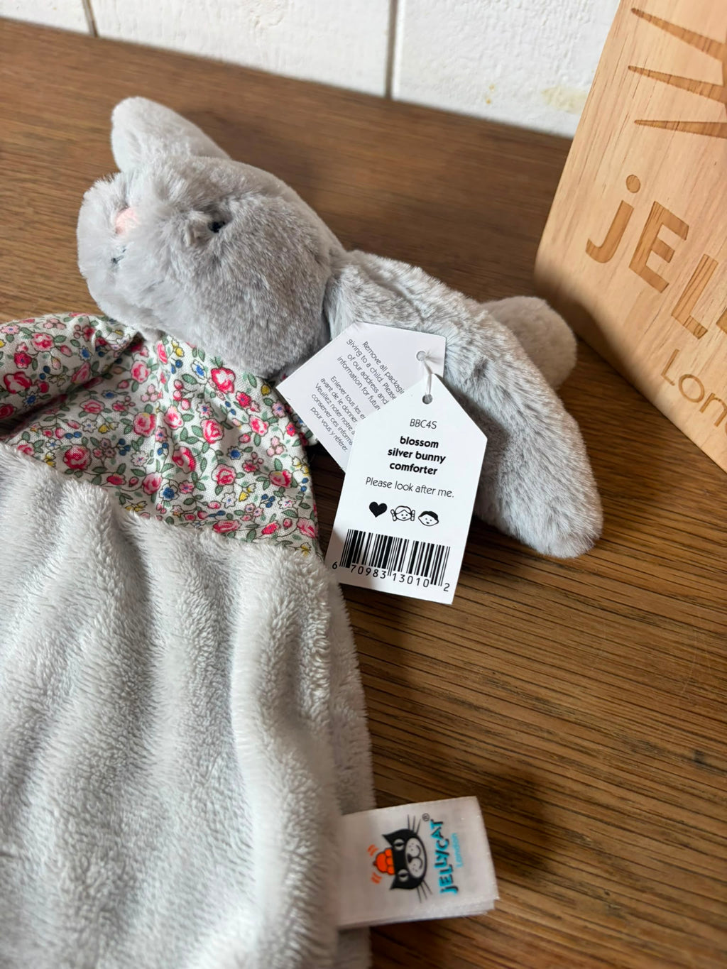 Jellycat Blossom Silver Bunny Comforter