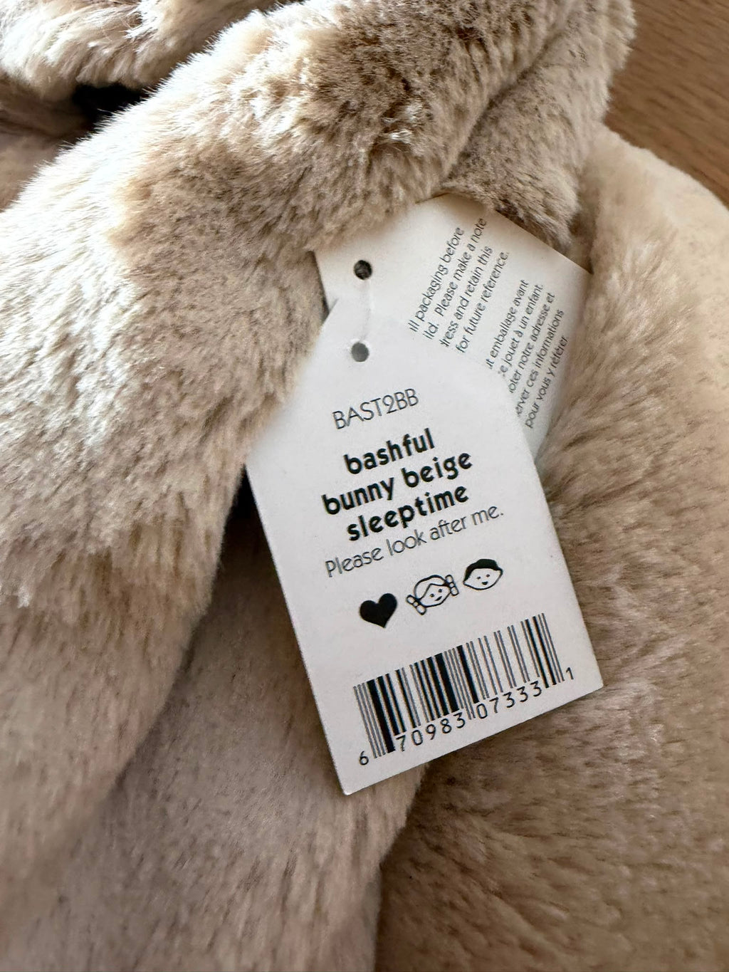 Jellycat Bashful Bunny Beige Sleeptime