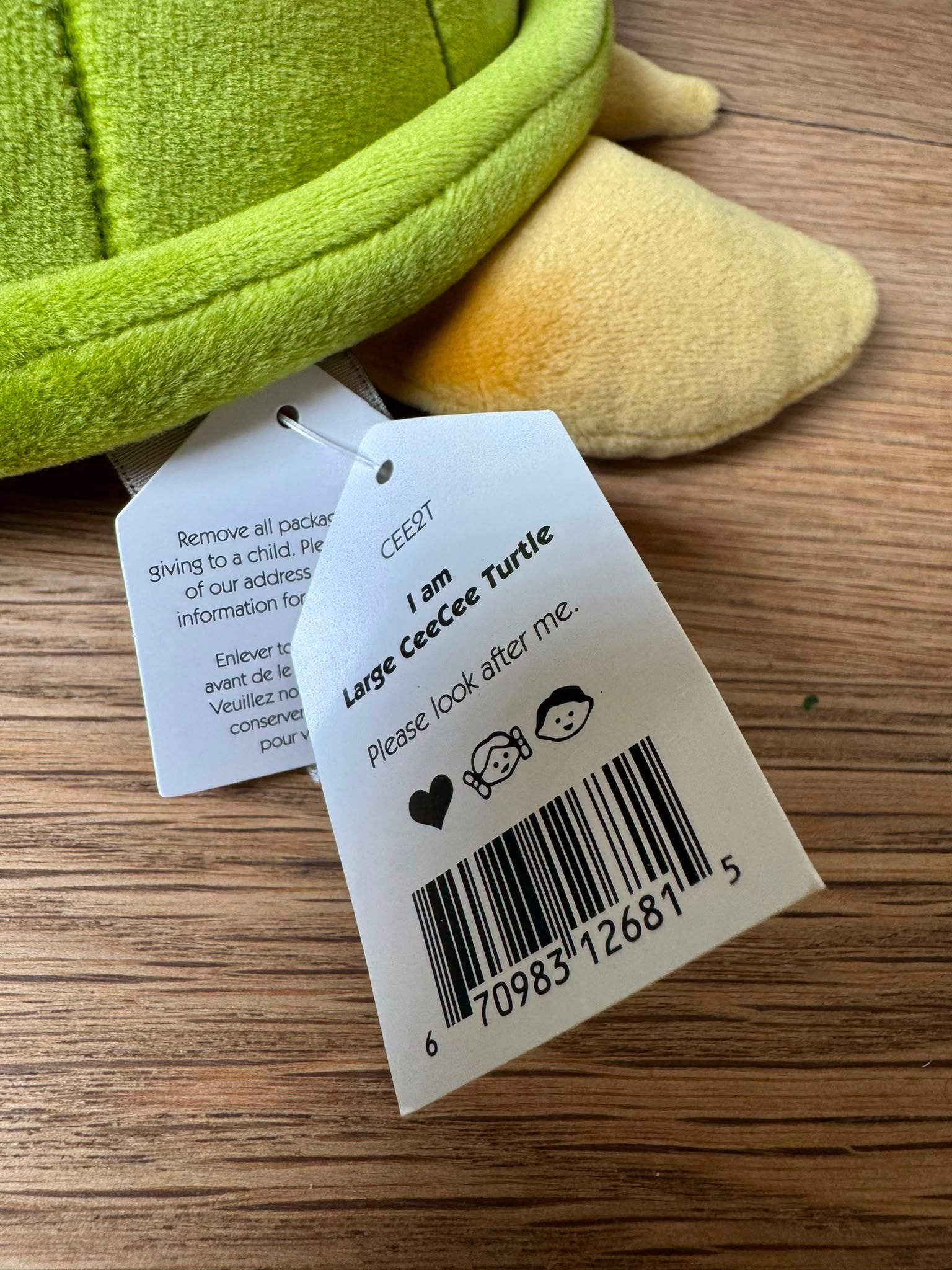 Jellycat Large Ceecee Turtle - Original name before change