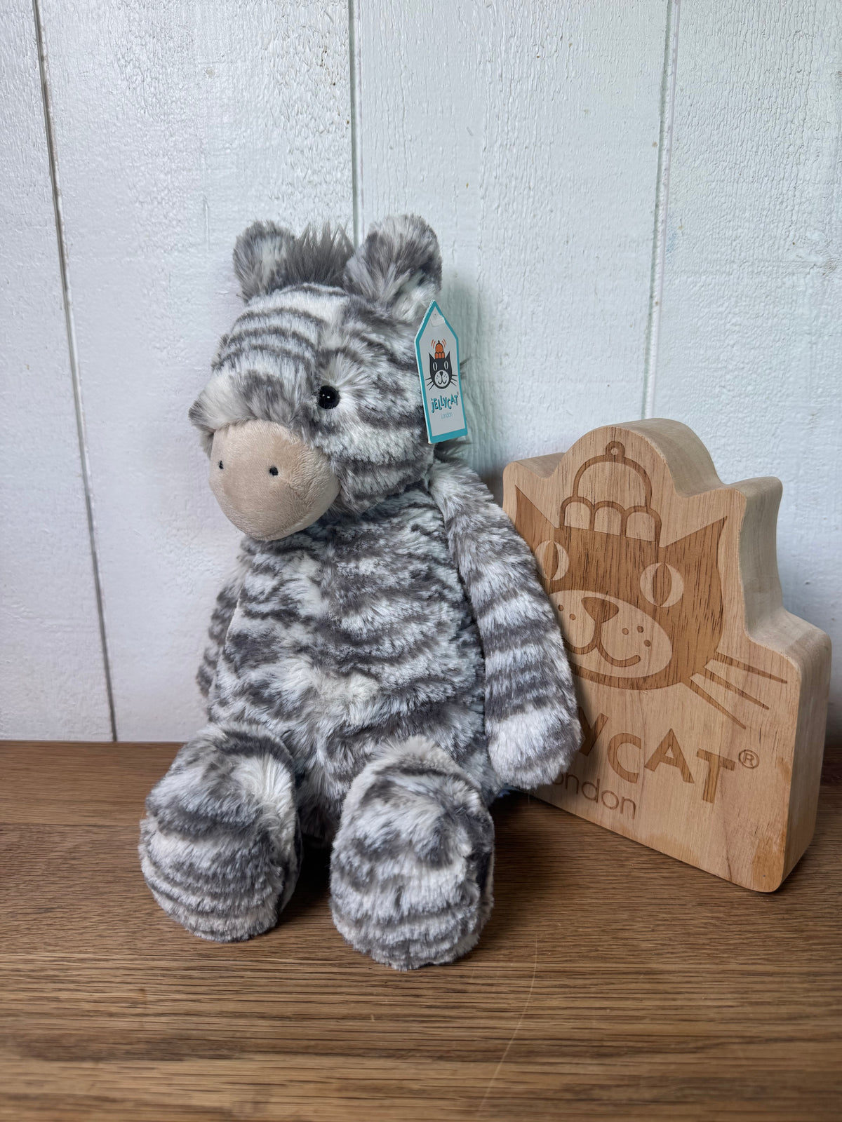 Jellycat Bashful Grey Zebra - Tagged