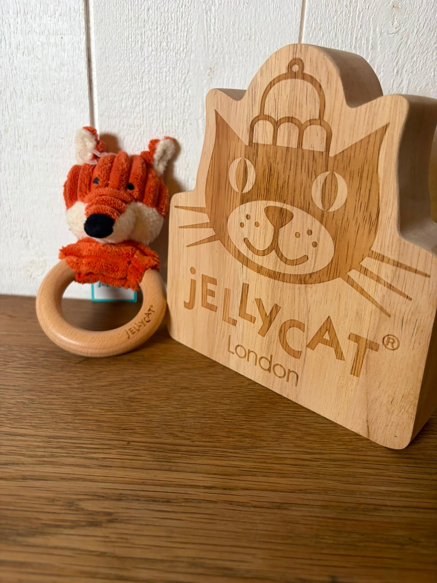 Jellycat Cordy Roy Baby Fox Wooden Ring Toy