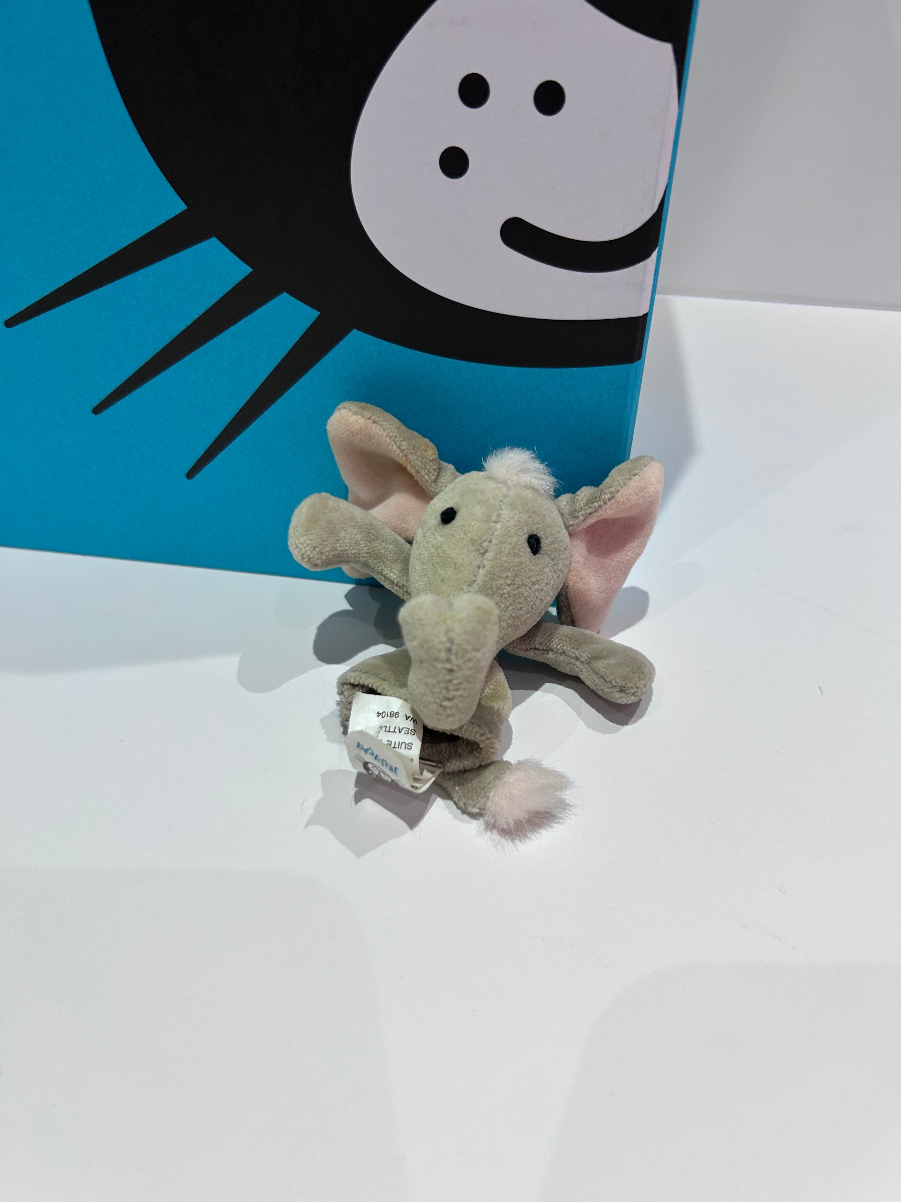 Jellycat Finger Puppet Elephant ~ 2 (sun damaged)