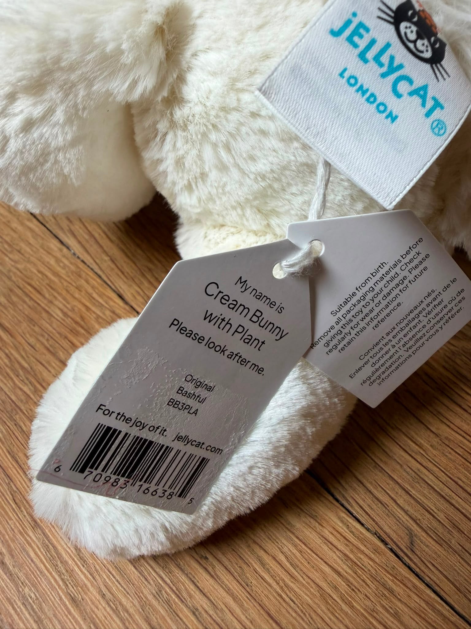 Jellycat Cream Bunny With Plant