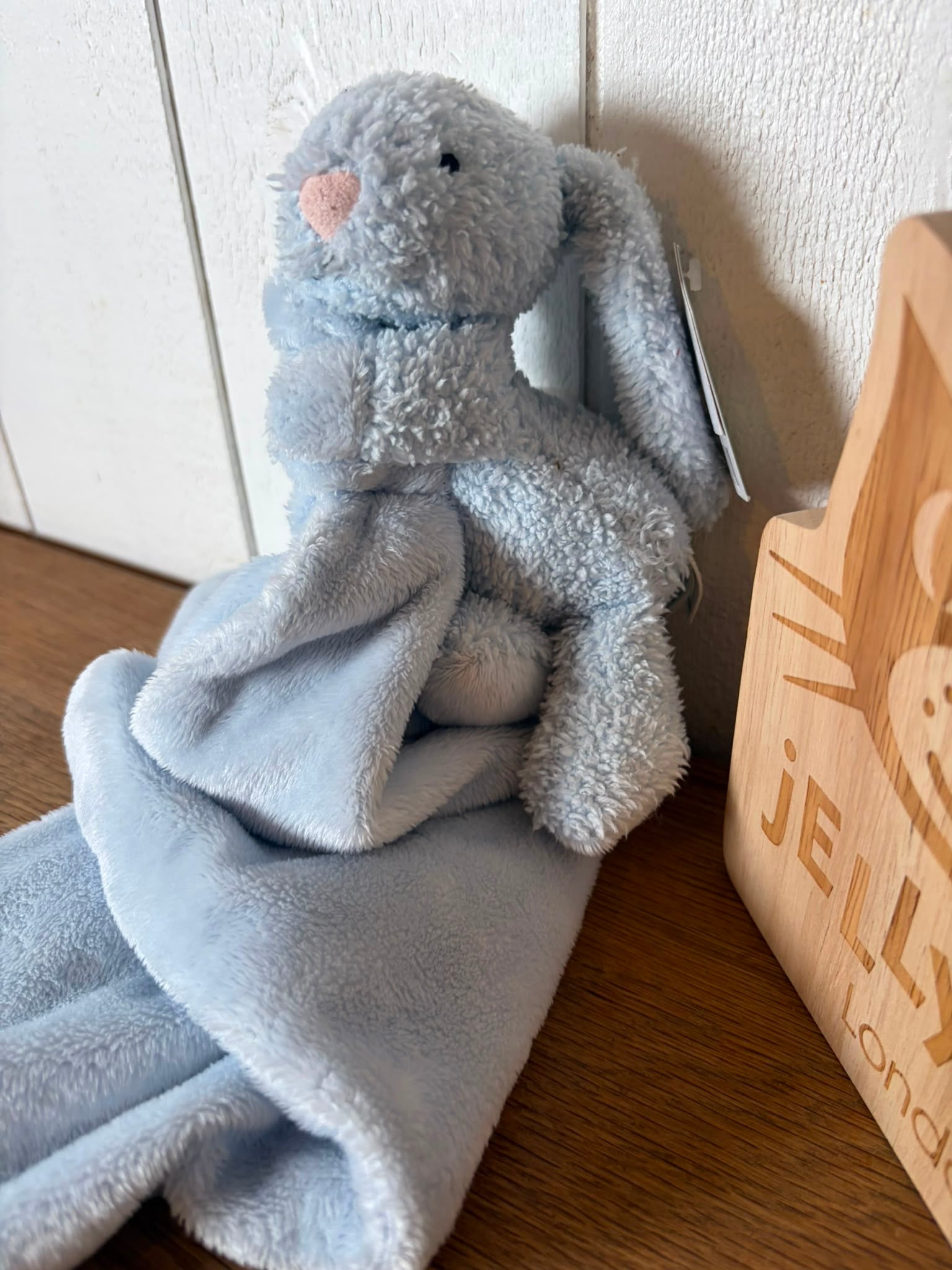 Jelly Kitten Bashful Blue Bunny Blankie