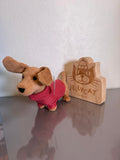Pink Sweater Sausage Dog