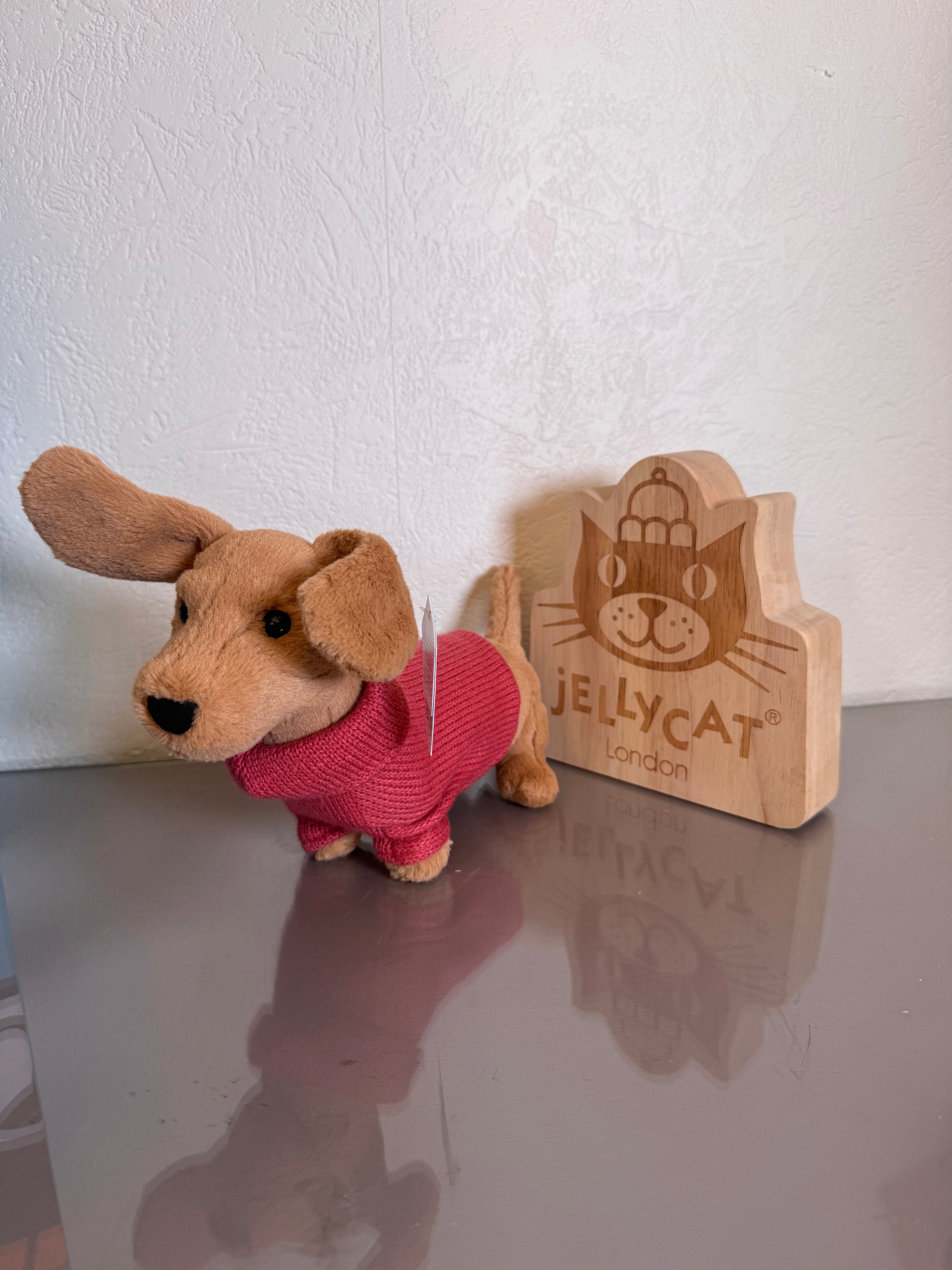 Pink Sweater Sausage Dog
