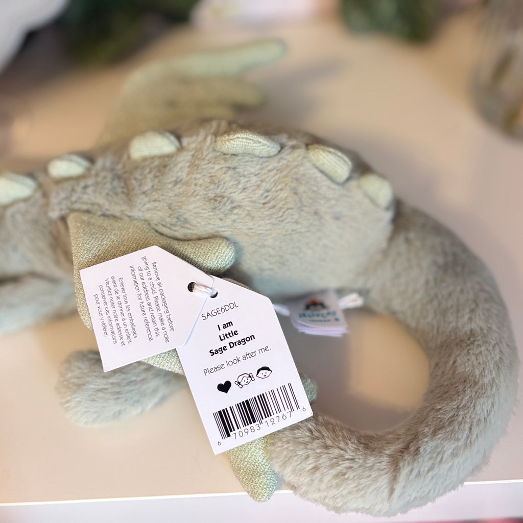 Jellycat Little Sage Dragon | NWT