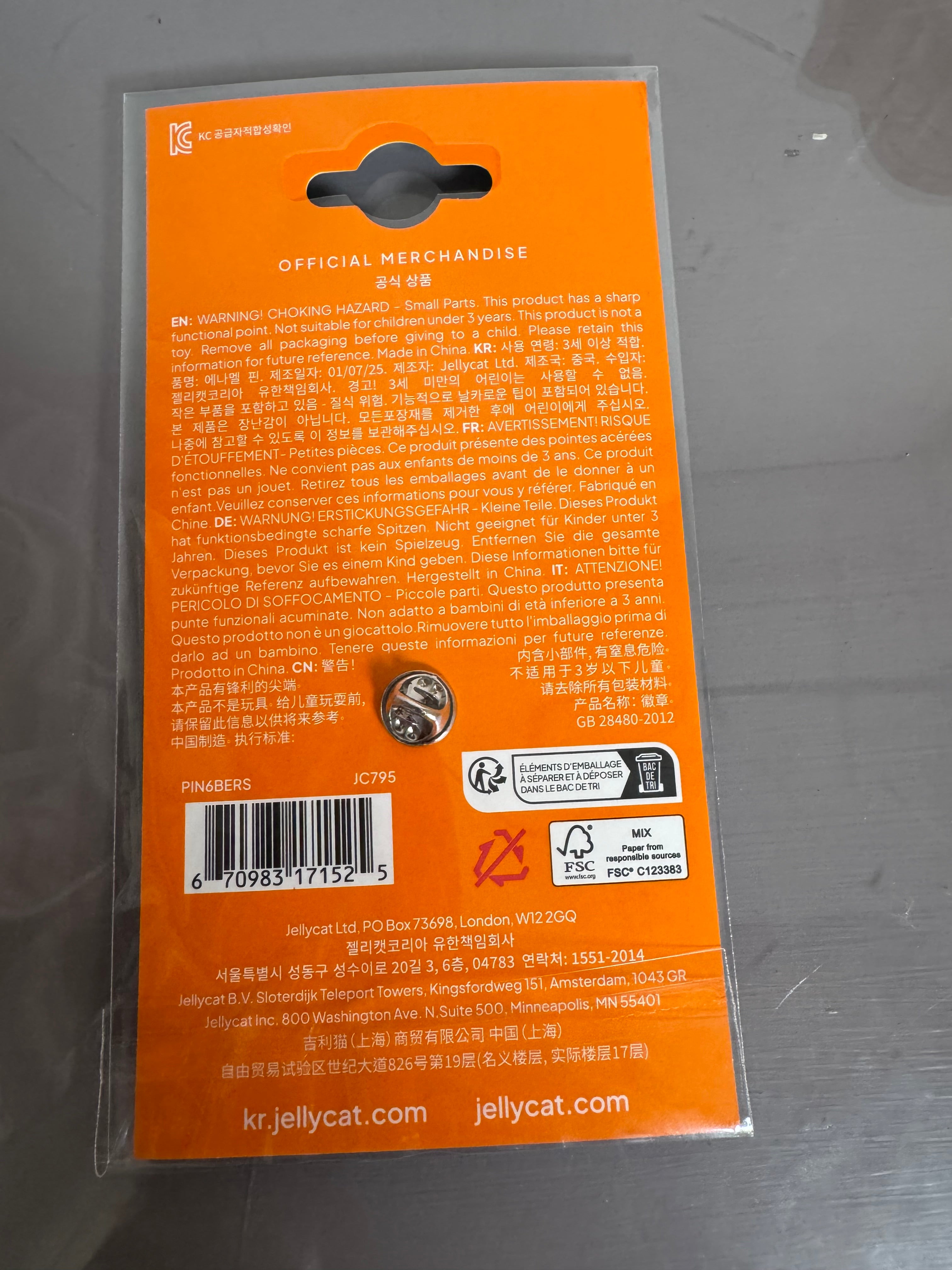 Korea Space Jellycat Boiled Egg Scientist Outfit Exclusive enamel pin