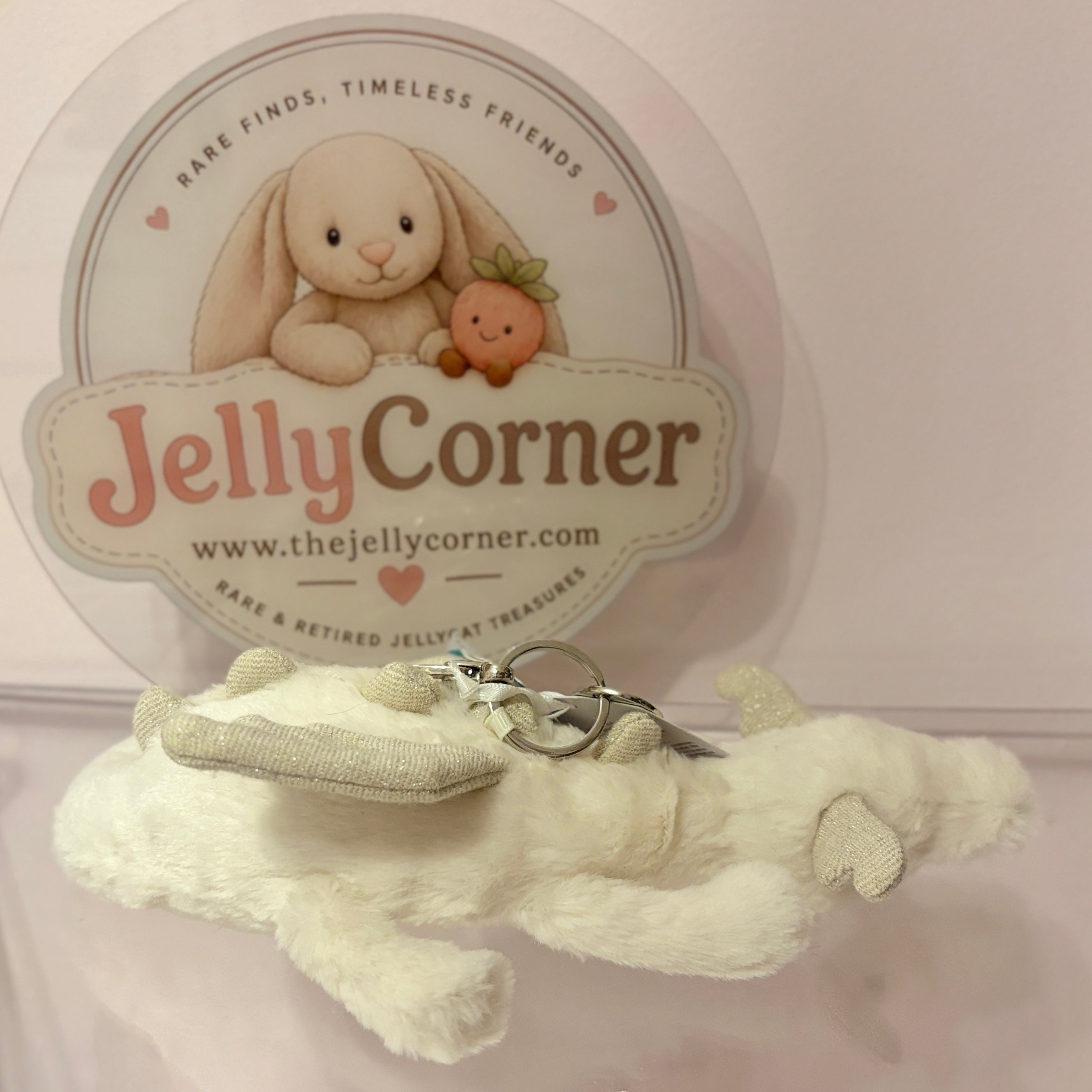 Jellycat Snow Dragon Bag Charm