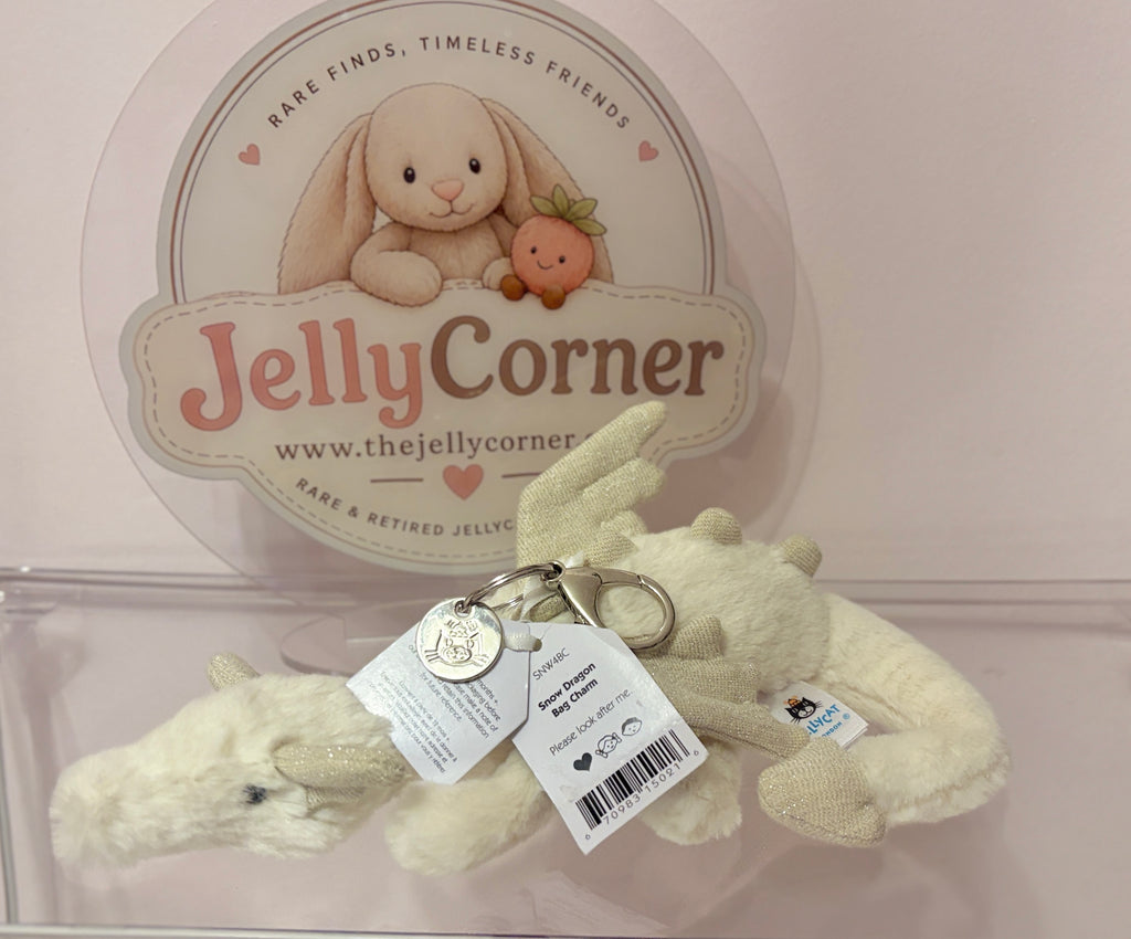 Jellycat Snow Dragon Bag Charm