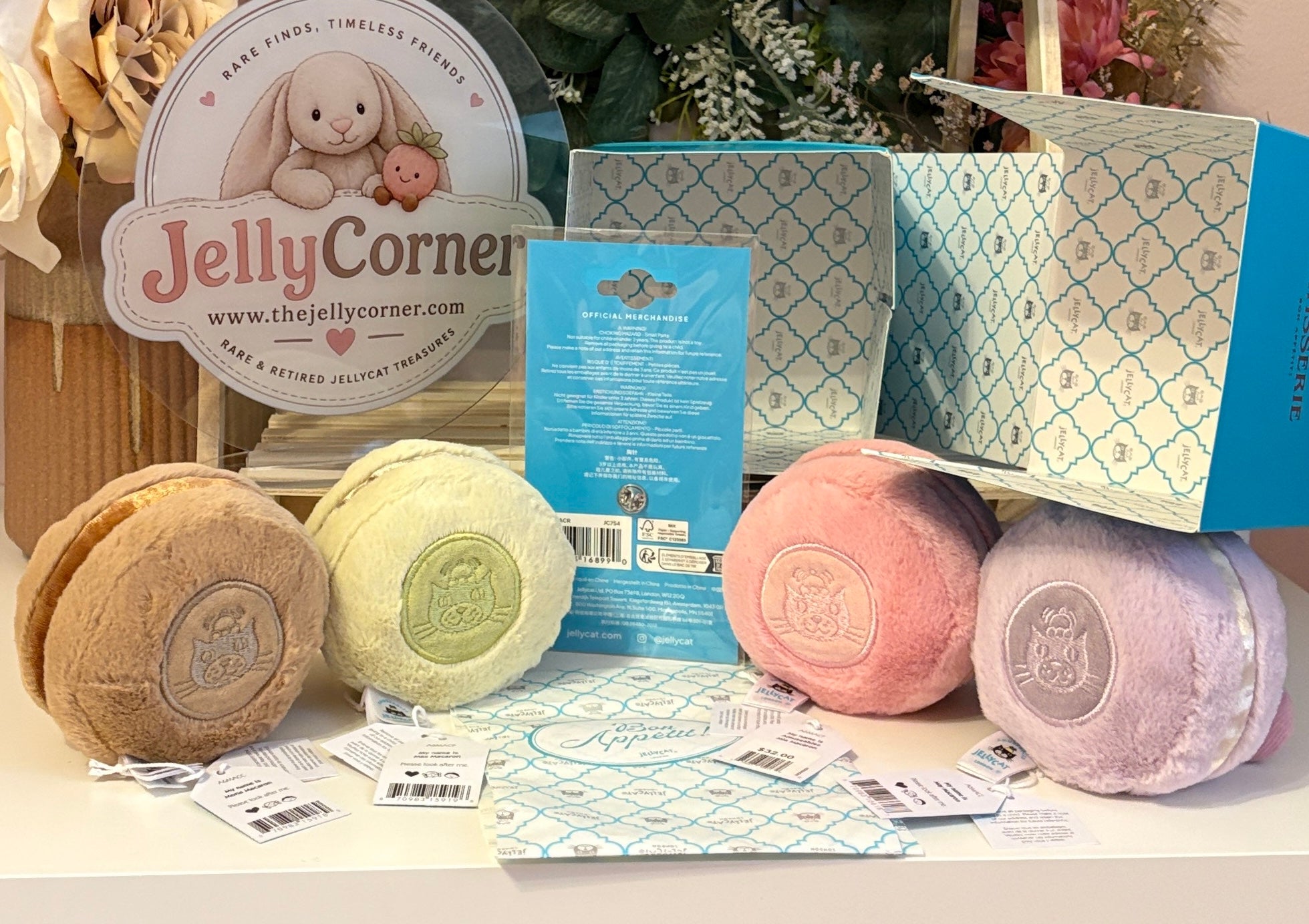 Jellycat OG Macaron Full Set | Paris Exclusive Box & Pin