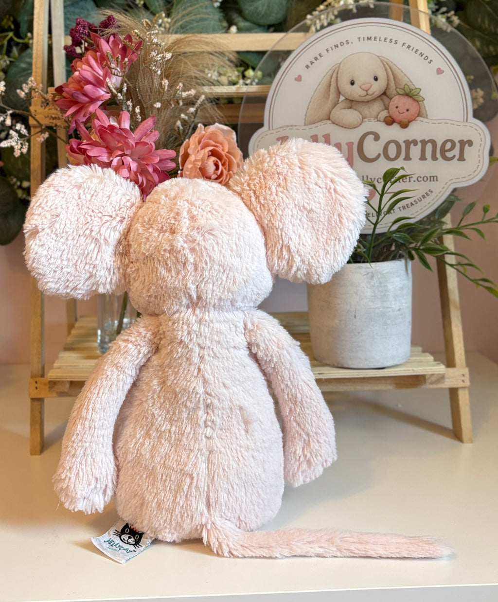 Jellycat Bashful Pink Mouse Medium | With Toes