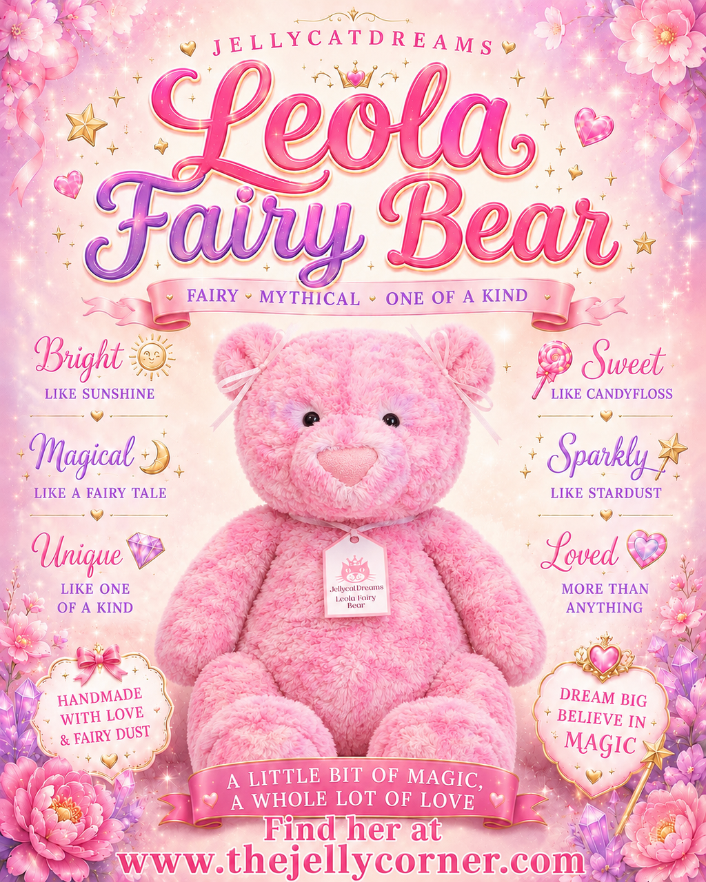 JellycatDreams Leola Fairy Bear Large
