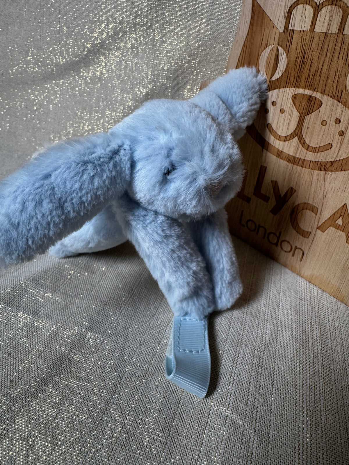 Jellycat Bashful Blue Bunny Dummy Clip